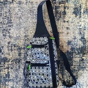 Thirty-one Adjustable Sling Backpack. Like New. Navy, white, and lime green.